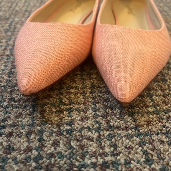 J.McLaughlin Salmon Pink Linen Ballet Pointed Toe Ballet Gale Flats Size 7 NWOB - Picture 4 of 8